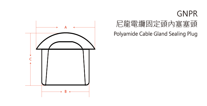 GNPR Nylon Cable Gland Blanking Plug engineering drawing