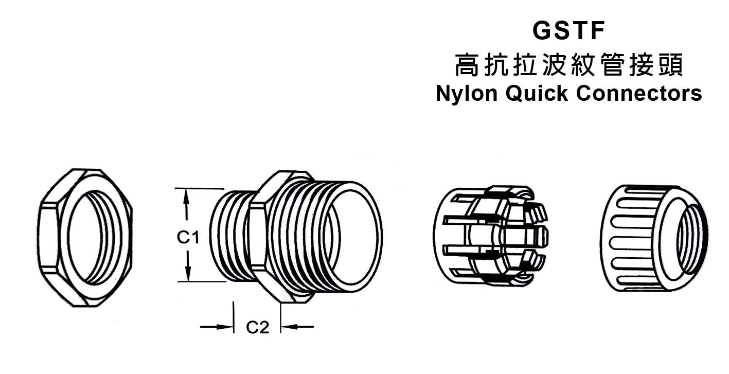 GOODGI_Superb Pullout Nylon Flexible Conduit Connector In Claw