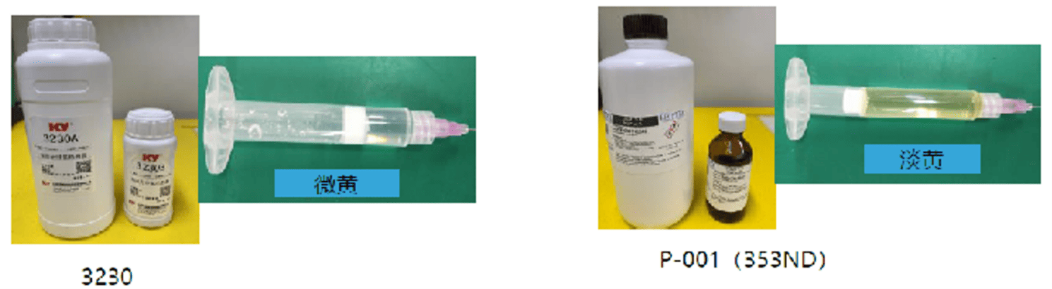 3230 & 353ND 光纖用膠的包裝顏色